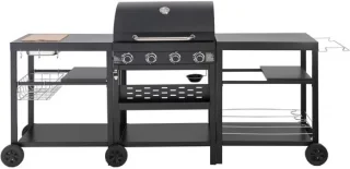 Gas BBQ 4 Branders Zwart 12 kW