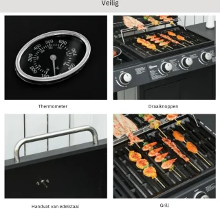 Gas BBQ Grill 110x50x100 cm