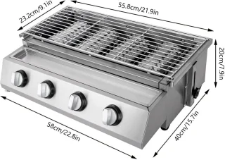 Gas BBQ RVS buitenkeuken familie model