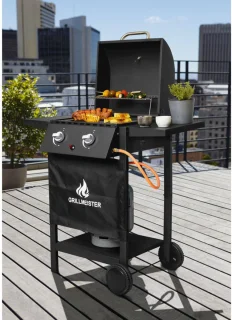 Gas BBQ Tafelmodel Zwart Met Zijbrander