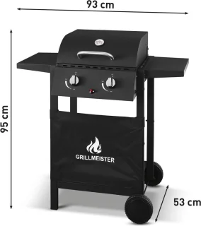 Gas BBQ Tafelmodel Zwart Met Zijbrander
