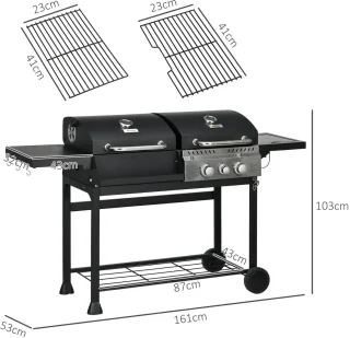 Gas Grill BBQ 161x53x101 cm