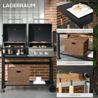 Gas Grill BBQ 161x53x101 cm