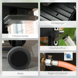 Gas Grill BBQ 161x53x101 cm
