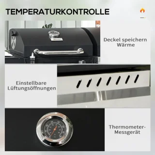 Gas Grill BBQ 161x53x101 cm