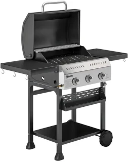 Gasbarbecue 3-branders Grillwagen Zwart