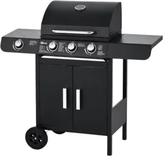 Gasbarbecue 3+1 branders 110x50x100 cm zwart