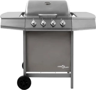 Gasbarbecue 4 branders zilverkleurig