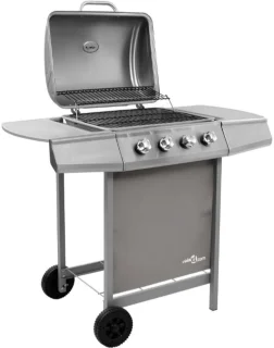 Gasbarbecue 4 branders zilverkleurig