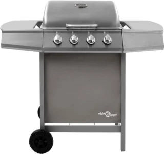 Gasbarbecue 4 branders zilverkleurig