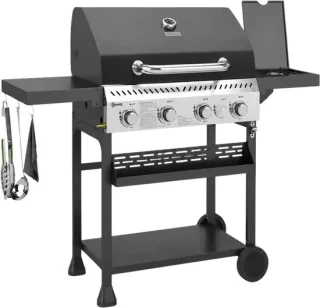 Gasbarbecue 4+1 branders 135x55x103 cm zwart