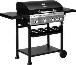 Gasbarbecue 4+1 branders zwart – 12,5 kW propaan
