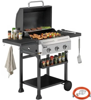 Gasbarbecue 9 kW met 3 branders van roestvrijstaal