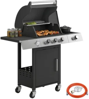 Gasbarbecue Grillwagen 3+1 branders
