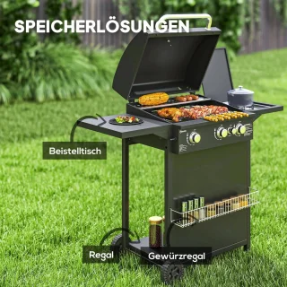 Gasbarbecue Grillwagen Zwart