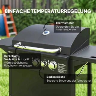 Gasbarbecue Grillwagen Zwart