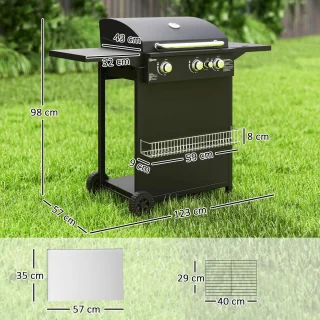 Gasbarbecue Grillwagen Zwart