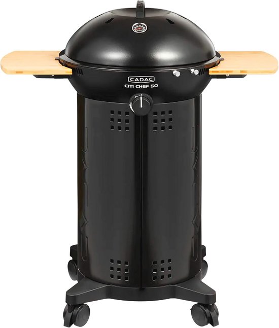 Gasbarbecue met Houten Zijtafels en Opslagkast 86x55,5x102 cm