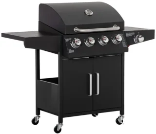 Gasbarbecuewagen 4 branders - Zwart