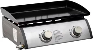 Gasgrill 2 branders 5x48x21 cm zilver