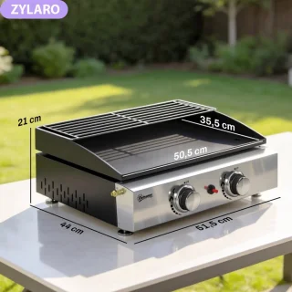 Wat vinden we goed aan de Gasgrill Gasbarbecue 2 Branders Tafelmodel Zwart