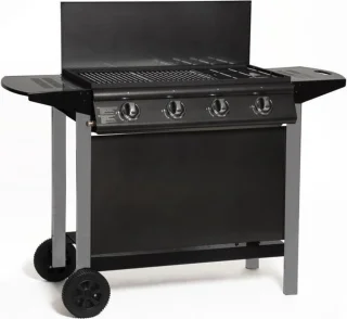 GRILL GARDEN Gasbarbecue 4 Branders Zwart-Grijs