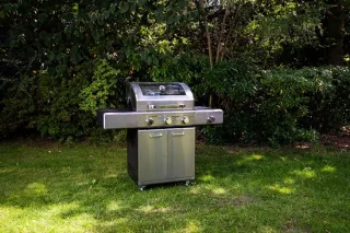 GrilluxePrime gasbarbecue 3 branders gietijzeren kookplaat