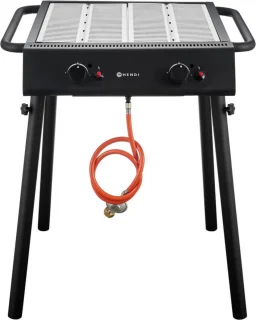 HENDI Gasgrill 2 branders zwart