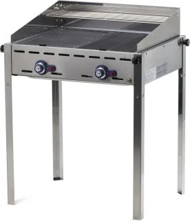 HENDI Green Fire barbecue 2 branders gietijzeren bakplaat