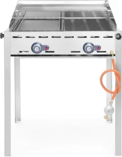 HENDI Green Fire barbecue 2 branders gietijzeren bakplaat