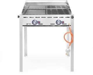 HENDI Green Fire barbecue 2 branders gietijzeren bakplaat