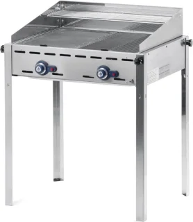 HENDI Green Fire barbecue 2 branders gietijzeren bakplaat