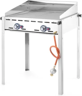 HENDI Green Fire barbecue 2 branders gietijzeren bakplaat