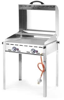 HENDI Green Fire barbecue 2 branders gietijzeren bakplaat