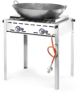 HENDI Green Fire barbecue 2 branders gietijzeren bakplaat
