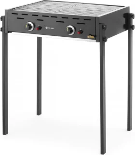 HENDI Roast-Master Pro gasgrill dubbele branders zwart