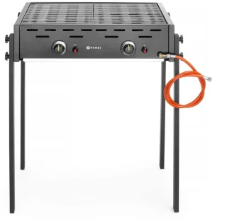 HENDI Roast-Master Pro gasgrill dubbele branders zwart