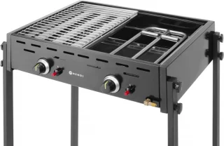 HENDI Roast-Master Pro gasgrill dubbele branders zwart