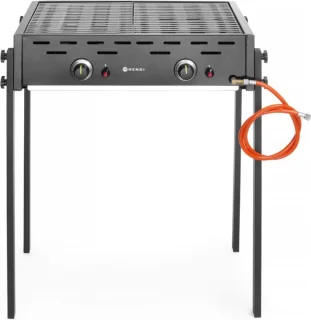 HENDI Roast-Master Pro gasgrill dubbele branders zwart