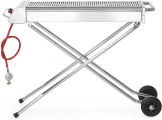 HENDI Roestvrijstalen barbecue 7,5kW inklapbaar verrijdbaar