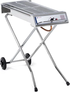 HENDI Roestvrijstalen barbecue 7,5kW inklapbaar verrijdbaar
