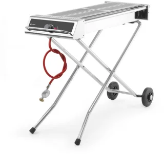 HENDI Roestvrijstalen barbecue 7,5kW inklapbaar verrijdbaar
