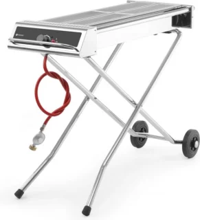 HENDI Roestvrijstalen barbecue 7,5kW inklapbaar verrijdbaar