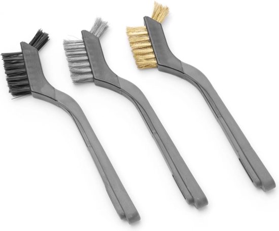 HENDI Set grillborstels staal koper nylon 3-delig 178 mm