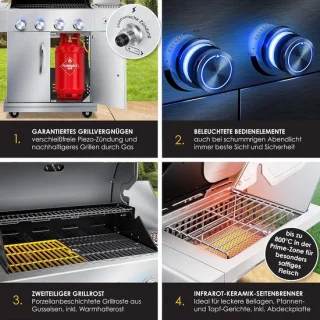 HomebyNicole Gasbarbecue 4 Branders Grillwagen