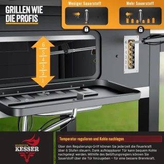 HomebyNicole Houtskoolbarbecue Grillwagen XXL