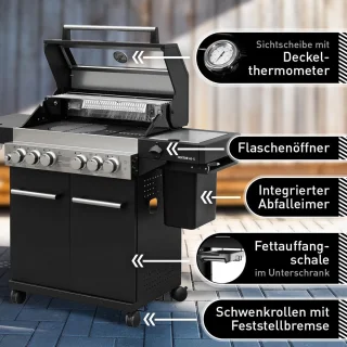 De HomebyNicole Premium Buitenkeuken Gasbarbecue 4 Branders in één oogopslag