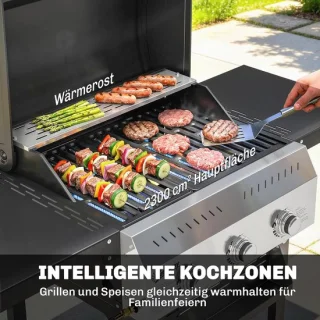 House&Garden Premium gasbarbecue grillwagen 3 branders 9 kW