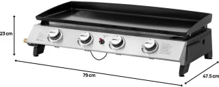 Jolly Plancha Gas BBQ 4 Branders 10 kW Grijs