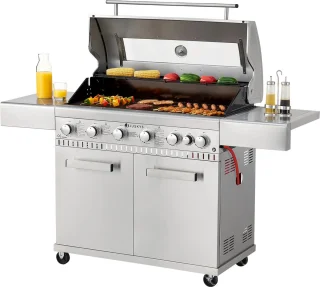 Juskys BBQ Minnesota 7-Pits RVS Gasgrill